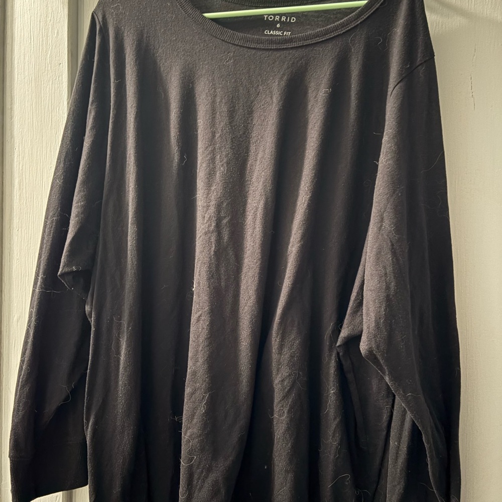 torrid Black Long Sleeve Classic Crew Top